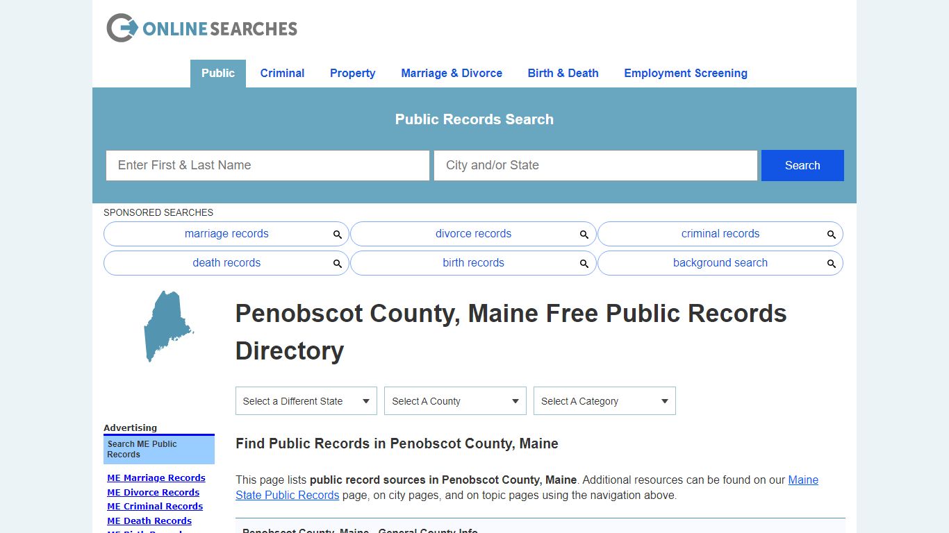 Penobscot County, Maine Public Records Directory